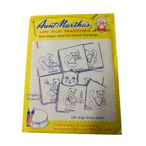Vintage Aunt Marthas Transfers Lot of 2 #3753 Barnyard Happenings #129 Kittens